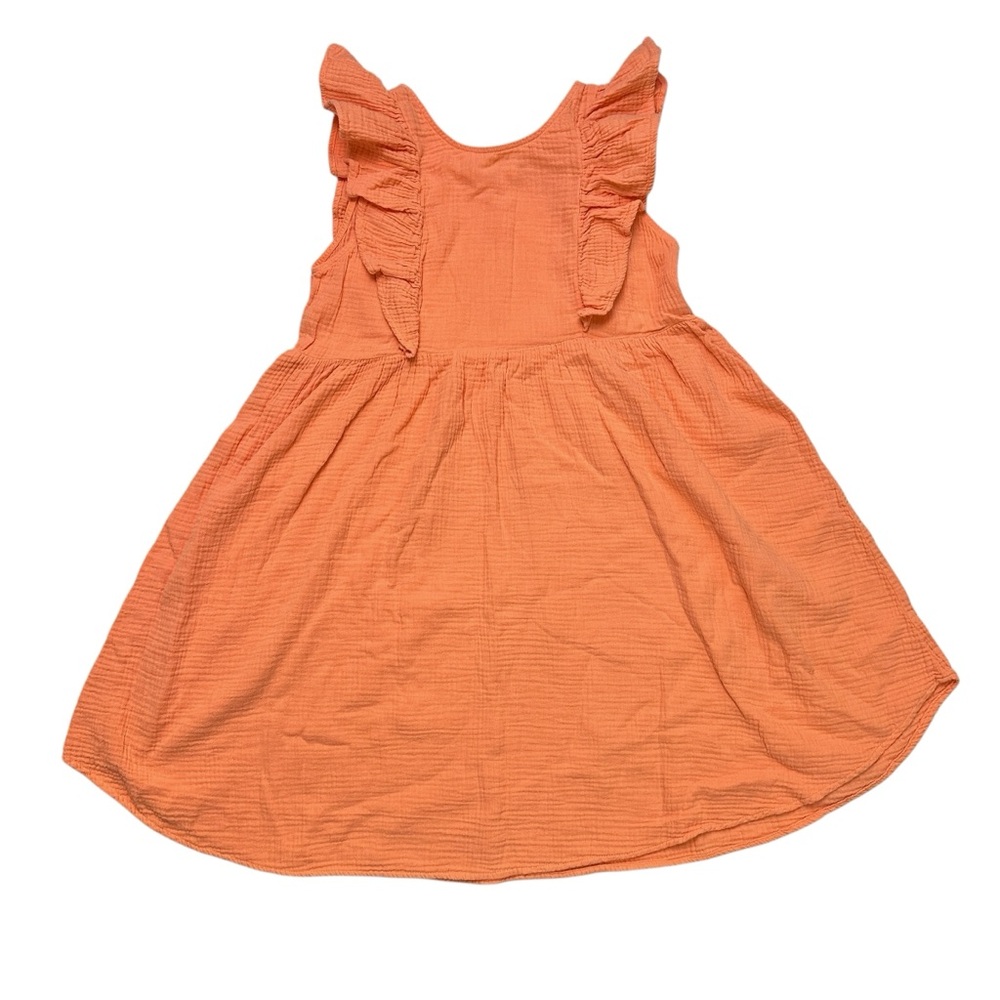 Alice + Ames Orange Muslin Ruffle Sleeveless Dress